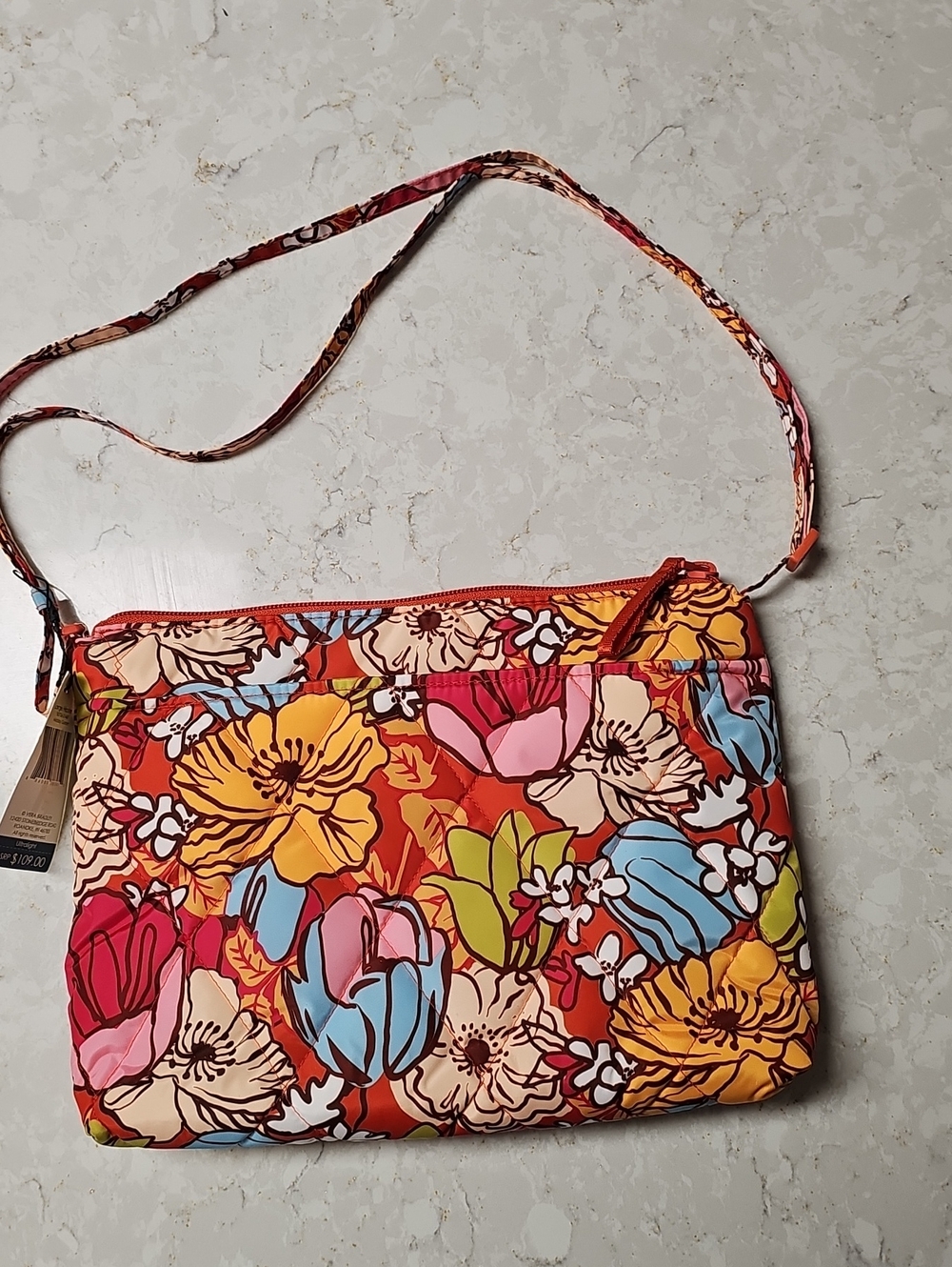 NWT Vera Bradley Bright Floral Crossbody - Red, Yellow, Pink, Blue